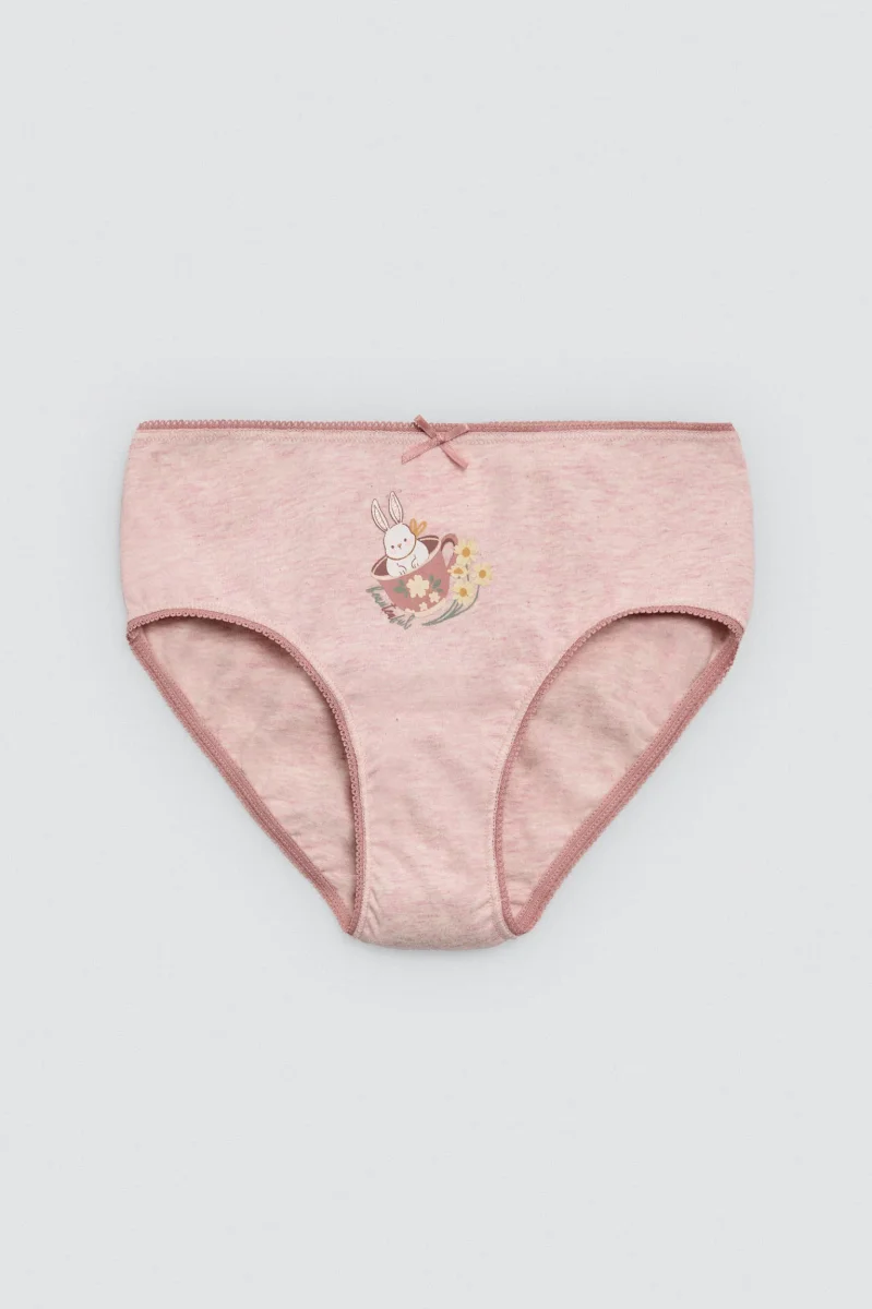Pacote de 2 calcinhas infantis de algodão estampadas Hora do chá - Image 4