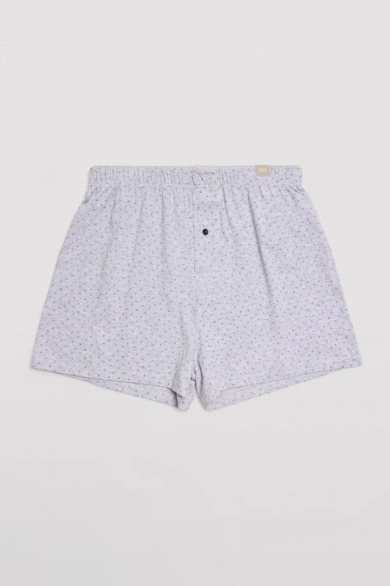 Boxer em tecido estampado cinza com abertura - Image 5