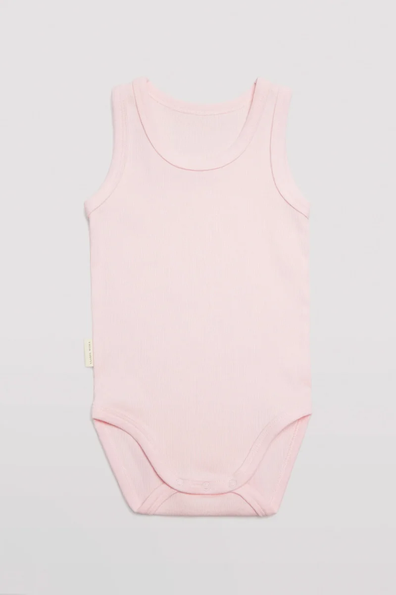 Body básico para bebê com alças largas rosa - Image 2