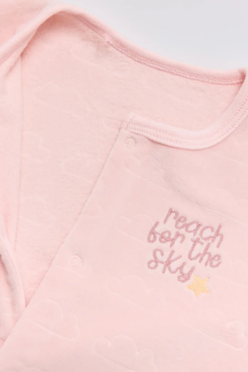 Macacão de bebê rosa de manga comprida Baby Stars - Image 4