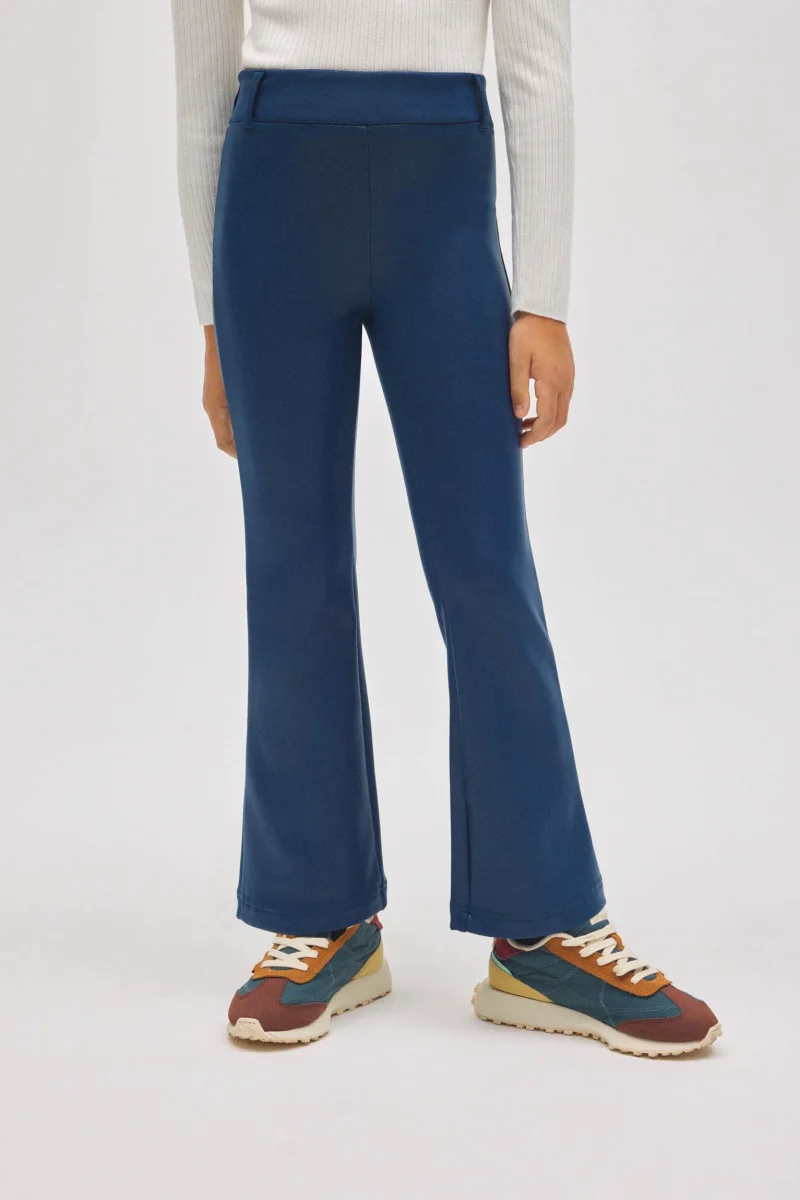 Calça térmica azul marinho com efeito couro para meninas - Image 4