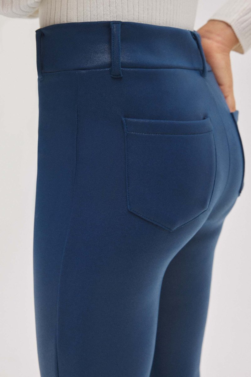 Calça térmica azul marinho com efeito couro para meninas - Image 6