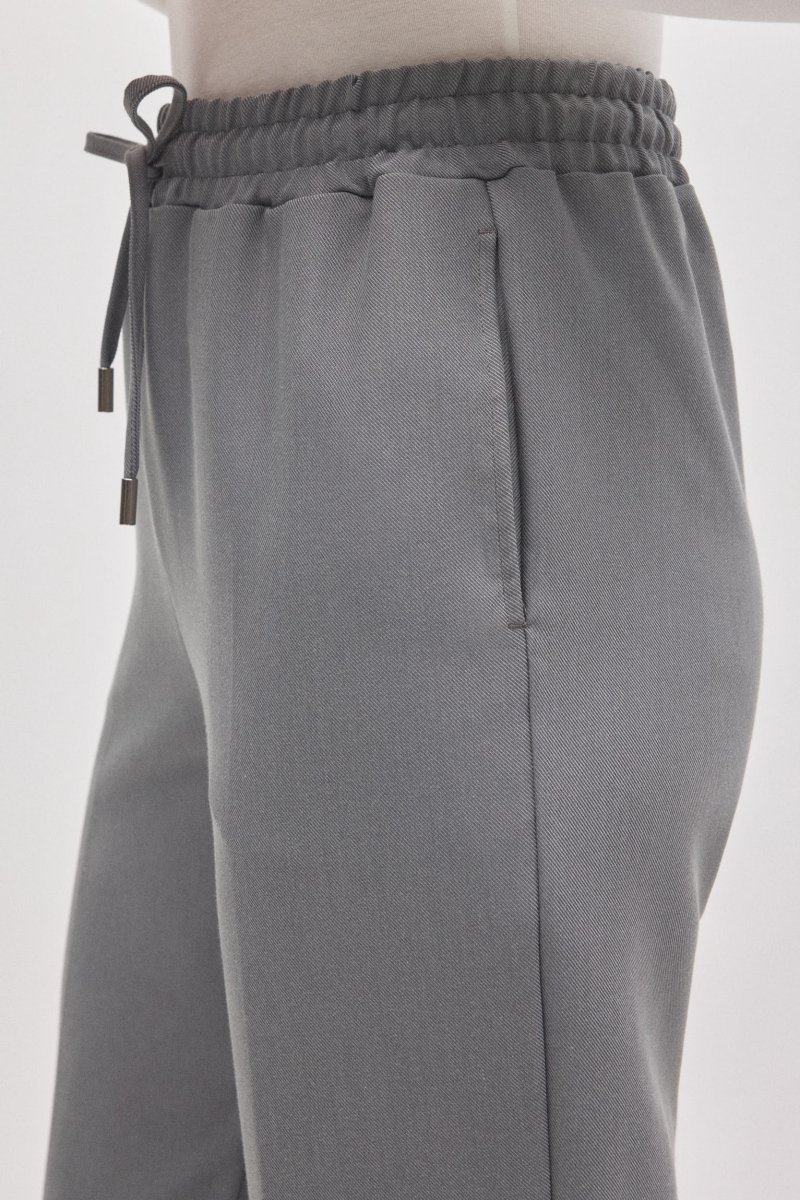 Calça cinza reta com cós ajustável - Image 3