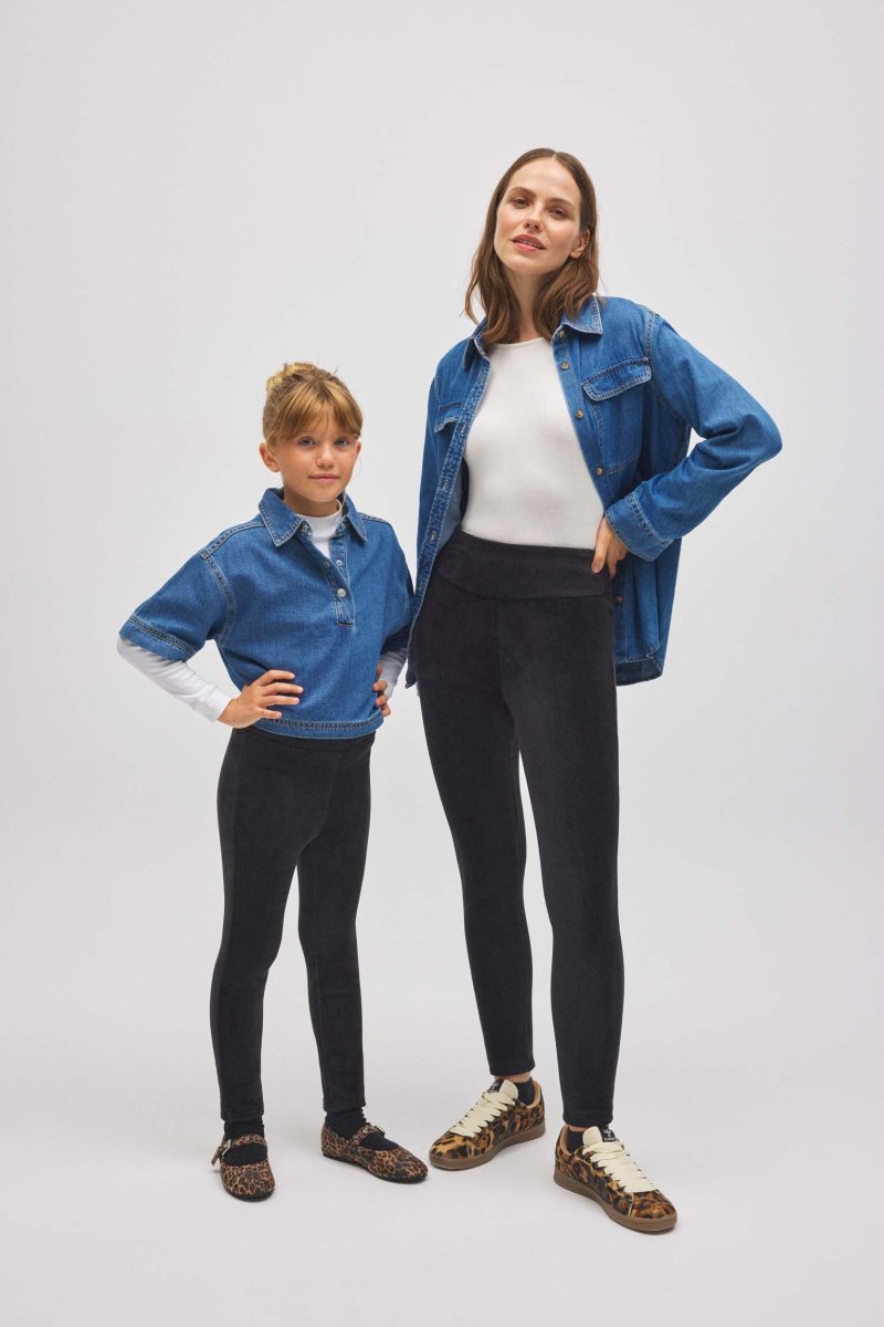 Leggings térmicas confortáveis de lã preta - Image 9
