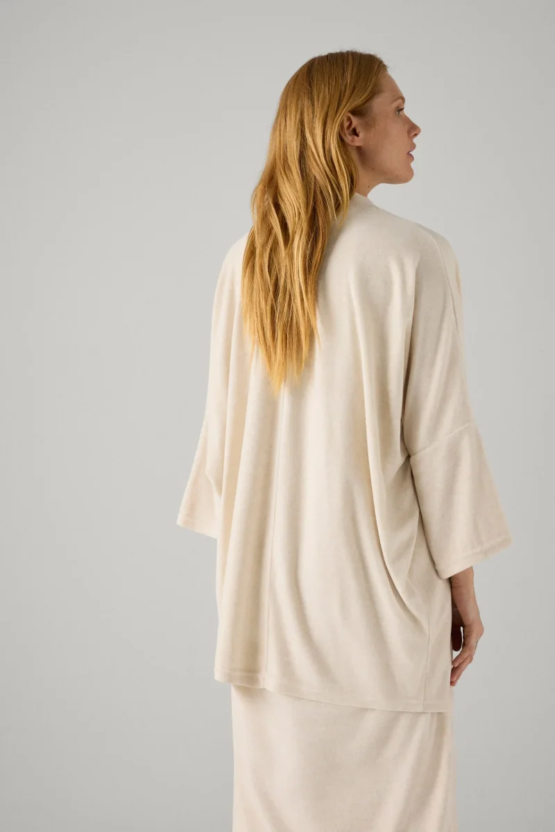 Cardigan estampado liso marfim - Image 6