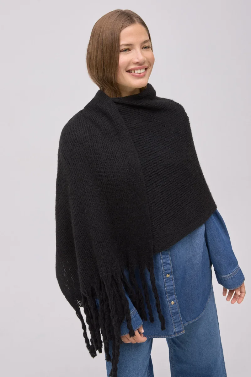 Cachecol preto liso - Image 7