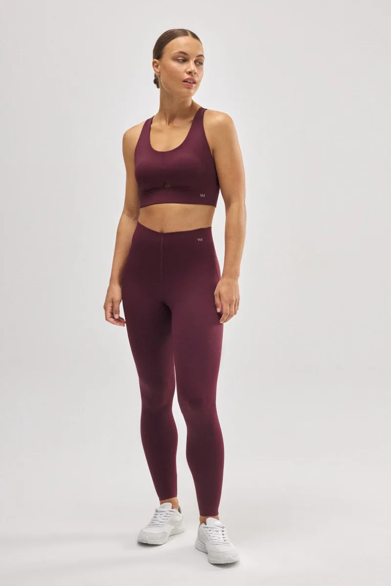 Sutiã esportivo compressivo com detalhe de abertura bordô - Image 6
