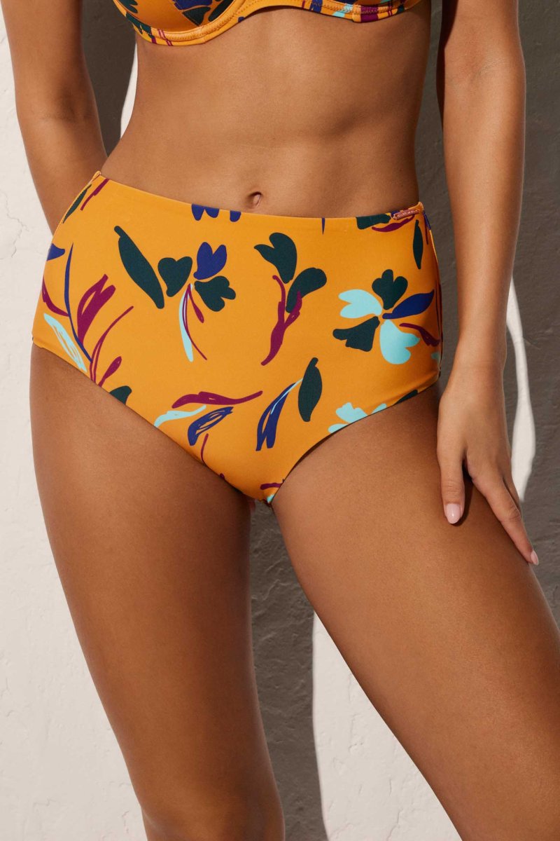 Cueca biquíni cintura alta estampado de folhas - Image 2