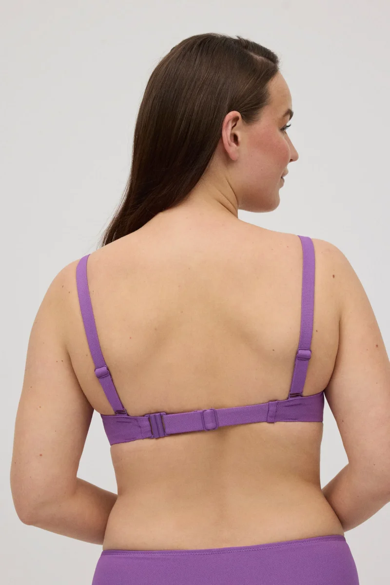 Top de biquíni redutor de contorno violeta ajustável para copas C e D - Image 3