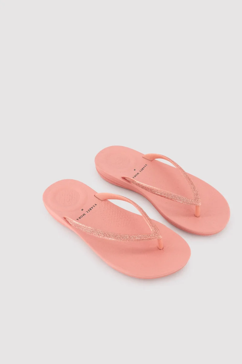 Chinelo de dedo rosa com tira brilhante - Image 3