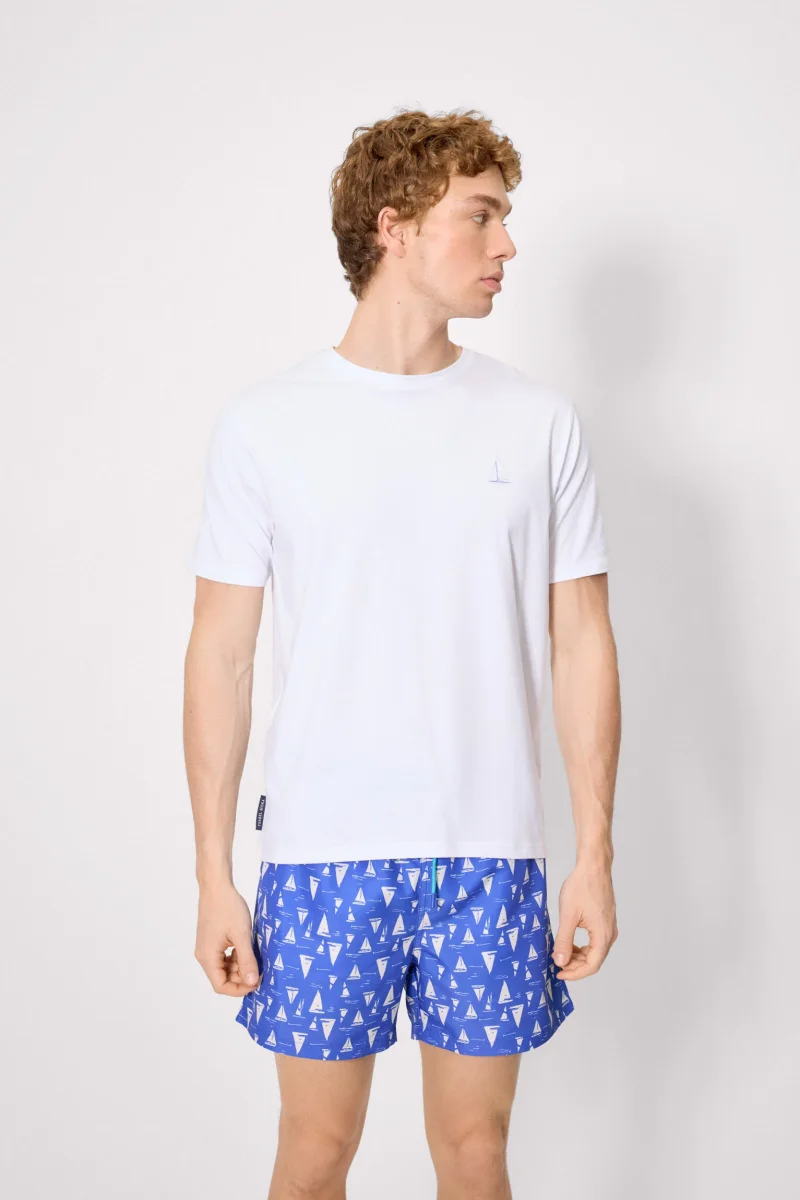 Camiseta básica de manga curta Rough Waters, branca - Image 2