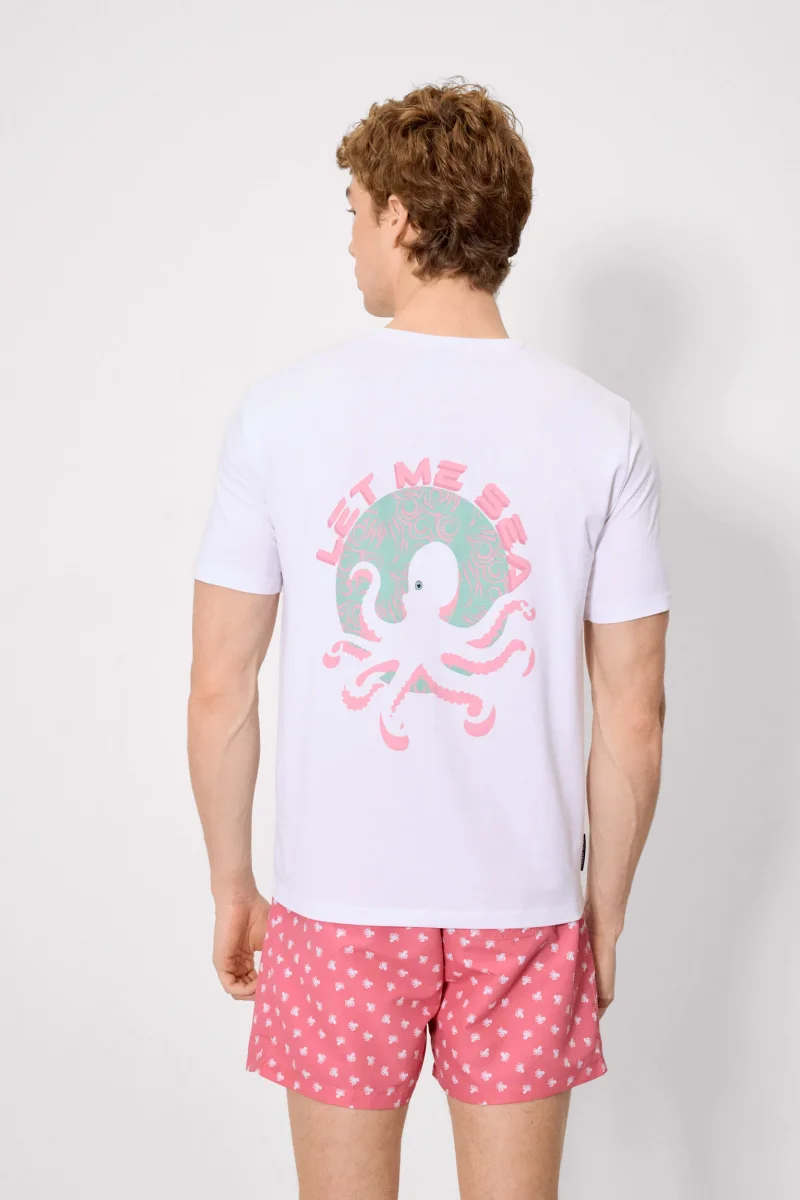Deixe-me ver uma camiseta branca básica de manga curta. - Image 3