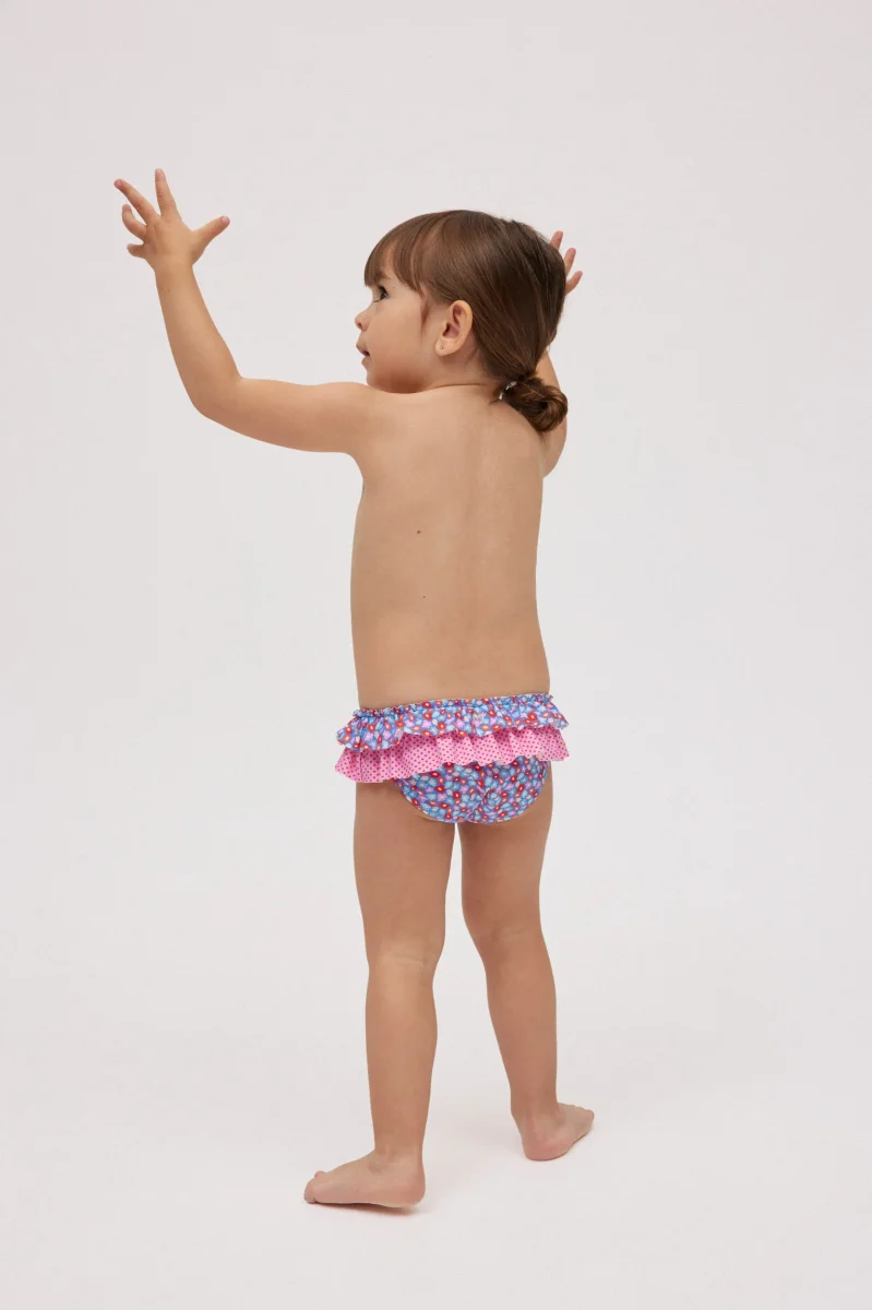 Fato de banho cueca bebé com pequenas flores - Image 6